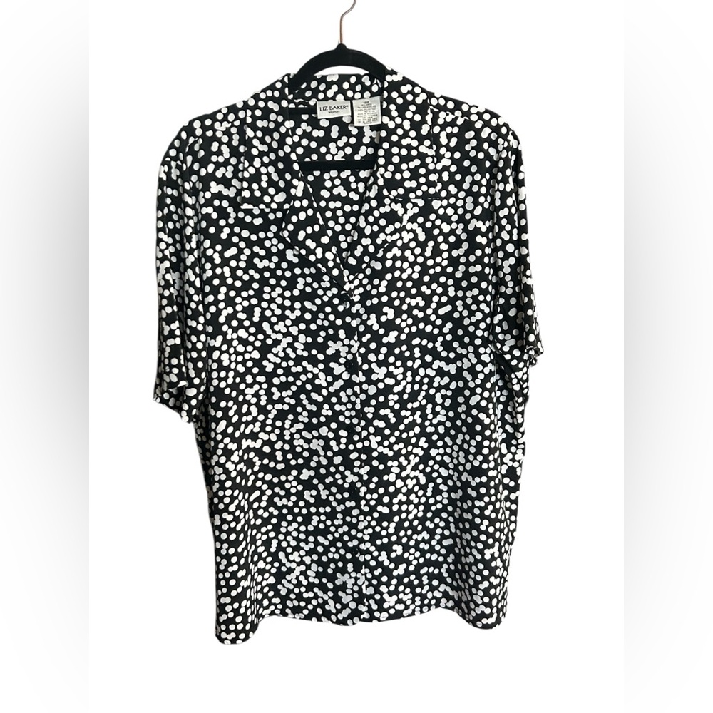Liz Baker Black and White Polka Dot Women's Shirt